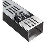 Générique Kit de caniveau Robuste en Acier Inoxydable, Tuyau de Drainage des eaux de Sol, caniveau extérieur et Grille de Protection pour allée (10 x 5 cm (4 x 2))