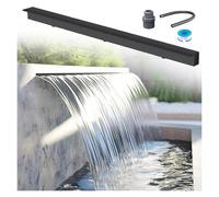 Générique Kit de Cascade pour Bassin avec déversoir en Acier Inoxydable Noir, Robuste et résistant, idéal pour la décoration de terrasse et Les systèmes de Cascade élégan
