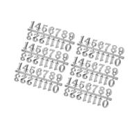 Générique Kit de Chiffres de l'horloge Arabe en Plastique Argenté, 6 Sets, Résistance à l'usure, Design Délicat pour Remplacement DIY D'horloge Murale en Chambre