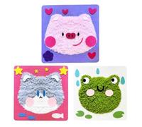 Générique Kit De Couture En Laine, Ensemble De Couture Éducatif Kits D'artisanat En Laine, Kit De Création Et De Couture, 3 Ornements En Peluche Artisanaux Et Cousus, Kits D'artisanat En Laine