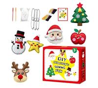Générique Kit de Coutures de Noël, Lot de 6 Joyeux Noël, Ensemble de Broderie en Feutre pour Enfant, Ornements de Coutures d'animaux Mignons pour Enfant, débutants