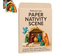 Générique Kit De Crèche en Papier - Décorations De Noël Faites Main | Crèche en Papier 3D pour Adultes de Noël - pour Adultes Famille Fête Vacances Anniversaire Maison Bureau