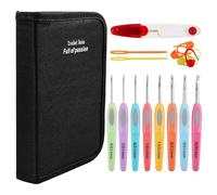 Générique Kit De Crochet,Outils de Création en Laine avec Coffret de Transport - Kit de Crochet en Laine - Pour Collègues Voyage Loisir Décoration Intérieure Création de Couvertures