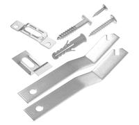 Générique Kit de Crochets Antivol pour Cadres Photo Argentés en Fer, 2 Sets, Système Suspendre Sécurisé pour Cadres sur Cloison Sèche, pour Écoles