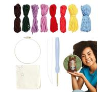 Générique Kit de de poinçon, kits d'aiguilles de poinçonnage de fil pour adultes |Kit de broderie d’aiguille de poinçon d’animal | Cartoon Landscape Rug Tufting Coaster, Art Work Coasters Kits for