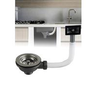 Générique Kit de déchets d'évier de Cuisine avec trop-Plein, égouttoir et crépine en Acier Inoxydable for Trou d'évier de 110/114mm, Couvercle Inclus(Square,11cm/4.3in)