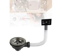 Générique Kit de déchets d'évier de Cuisine, kit de trop-Plein d'évier en Acier Inoxydable 110/114mm avec Couvercle de vidange, Interface Universelle(Square,11.4cm/4.5in)