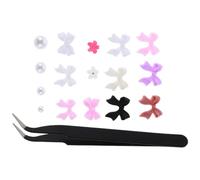 Générique Kit de Décoration D'ongles Petits Charms de Nœud en Acrylique et Résine, 2 Boîtes Pinces à Épiler pour Nail Art Créatif au Quotidien