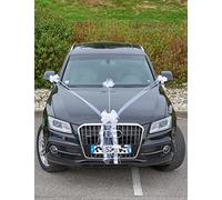 Generique Kit de décoration pour voiture de mariage – Blanc
