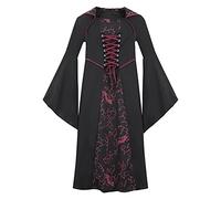 Générique Kit de Déguisement Halloween pour Filles Enfant Deguisement Médiévale DéContracté Robe Midi Anniversaire Gothique Costume Cosplay Robes Fantaisie Fête