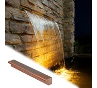 Générique Kit de déversoir de Cascade avec Tubes ondulés pour extérieur, (Fontaine à déversoir de Cascade en Acier Inoxydable - Boîtier Mural dissimulé de 76,8 Pouces pour bassins, piscines et décora