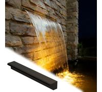 Générique Kit de déversoir de Cascade avec Tubes ondulés pour extérieur, (Fontaine à déversoir de Cascade en Acier Inoxydable pour la décoration de Patio et de Piscine - Boîtier Mural dissimulé de 76
