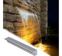 Générique Kit de déversoir de Cascade avec Tubes ondulés pour extérieur, (Fontaine à déversoir de Cascade en Acier Inoxydable pour patios, piscines et bassins extérieurs - 70,9" Détente d'eau dissimu
