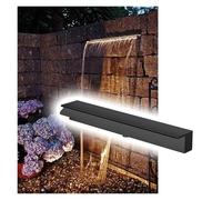 Générique Kit de déversoir de Cascade avec Tuyau ondulé pour extérieur, 185 cm, Noir, Acier Inoxydable 304 - Déversoir de Cascade élégant pour bassins de Jardin, décorati