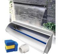 Générique Kit de déversoir de Cascade avec Tuyau ondulé pour extérieur, (Cascade à Lames en Acier Inoxydable sur Mesure pour Piscine et Cour Avant, boîtier de Sortie de Cascade encastré de 16" à 100"