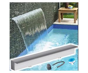 Générique Kit de déversoir pour Cascade de Bassin avec tuyaux ondulés, Caisson de déversoir en Acier Inoxydable et Kits de raccordement de tuyaux - Fontaine extérieure élégante pour Jardin, terrasse,