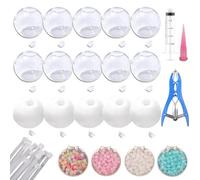 Générique Kit de Fabrication de Balles Anti-stress DIY, 15 Balles de Pression Vierges, 4 Paquets de Perles, une Pompe à Air et un Outil D'expansion (4CM-Mix)