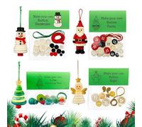 Générique Kit de Fabrication de Décorations de Noël,Fournitures pour Ornements à Boutons de Noël | Matériel DIY à Main pour Ados Adultes,Idées pour Fêtes Scolaires