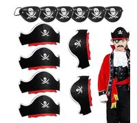 Générique Kit de fête pirate | Kit de cosplay de fournitures de pirate d'Halloween | Pirate Eye Patchs Épées Chapeaux pour Halloween Cosplay