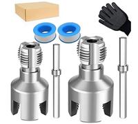 Générique Kit de Filetage 4 en 1 pour Tuyau d'Eau - Taraudage Interne/Externe pour PVC 1/2" 3/4" 1", Ouvre-Tuyau Compatible avec Perceuse, Outil de Réparation de Plomberie