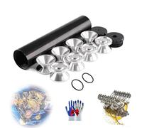 Générique Kit De Filtre à Solvant en Aluminium Noir, PièGe à Solvant, Filtre à Carburant Silencieux 1/2x28 avec Plusieurs Embouts, Compatible avec Les Filetages 1/2x28, Accessoires Automobiles(1pc)