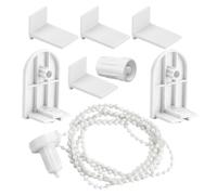 Générique Kit de Fixation pour Store Enrouleur 1 Set Complet Blanc en Pom, Design Simple et Facile à Installer Chaîne à Billes pour Fenêtres de Bureau et Salon