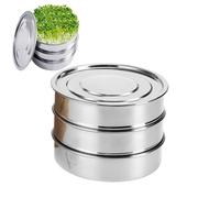 Générique Kit De Germination des Graines en Acier Inoxydable Plateaux De Gerting Empilables Kit De Sprouter Kit De Croissance Kit De Culture Haricots Verts Bac A Semis 6,2 x 8,5 Pouces