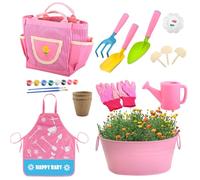 Générique Kit de Jardinage pour | Jouets Éducatifs STEM - Kit D'outils De Jardinage avec Tablier Et Gants - pour Creuser Planter Apprentissage Jeu en Extérieur Jardin Pelouse Plage et Voyage