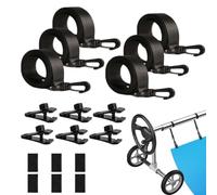 Générique Kit de Lanières de Fixation pour Couverture Solaire Piscine, Lanières et Portes Tampons en Nylon Résistant aux UV, pour Types Bobines, Alu, Plastique, Couvertures Solaires 10 à 24 Pieds