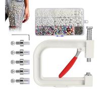 Générique Kit de Machine à sertir les Perles | Kit de Presse à Perles Artisanale | Attache-Perle pour Débutants Sacs Maison Chaussures Chaussettes Cuir Boucles d'Oreilles Robes de Mariage Chapeaux