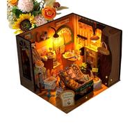 Générique Kit De Maisonnette Miniature | Ensemble Puzzle Artisanal Très Petit | Kit De Maison De | pour La Décoration D'Intérieur Idée Cadeau Maison Salon Bibliothèque Appartement Dortoir Bureau