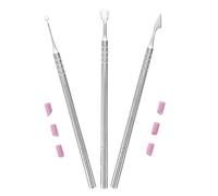 Générique Kit de Manucure Complet Double Embout en Métal Effet Miroir avec 3 Repousse-cuticules, Lime en Pierre 6 Pièces, Pochette Pvc Portable pour Soins Doux des Ongles et Nail Art