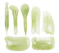 Générique Kit de Massage Visage et Corps 7 Pièces en Résine Artificielle Verte Surface Lisse pour Augmenter la Circulation Sanguine et Détente Musculaire Plusieurs styles