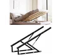 Générique Kit de mécanisme de Levage hydraulique Robuste for lit de Rangement, 1 Paire de charnières de Levage Pliables for Cadre de lit et canapé-lit, Solution Peu encombrante(Black,4.9ft/150cm)