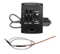 Générique Kit de Micro pour Guitare Ukulélé équipé D'un Préampli Piézo, D'un Accordeur 2 Bandes, D'un Transducteur et D'un Potentiomètre de, Noir 68cm