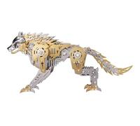 Générique Kit de modèle mécanique de Loup 3D en métal 384 pièces, Montage DIY Style Steampunk avec articulations Mobiles, modèle Animal pour la Maison ou Le Bureau pour Adultes Amateurs