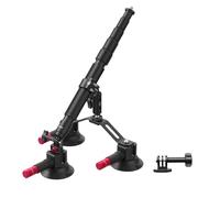 Génerique Kit de Montage de Voiture à 3 ventouses avec Perche d'extension/Bras Magique for Perche à Selfie avec Adaptateur, Compatible for GoPro,Vlogging Suction Mount