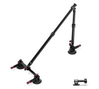 Génerique Kit de Montage de Voiture à Triple Ventouse, poteaux d'extension en Alliage d'aluminium, Rail NATO, Adaptateur de caméra d'action, Compatible for GoPro,Vlogging Suction Mount