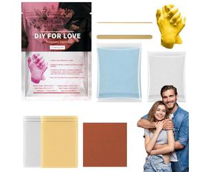 Générique Kit de moulage à main pour les couples, kit de moulure de statues en plâtre fait à la main, kit de moulage à main réaliste avec to-us les éléments essentiels idéaux, sculpture de souvenir