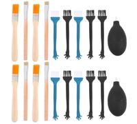 Générique Kit de Nettoyage Électronique pour Casque et Téléphone Pratique Brosse Dure et Souffleur de Poussière en Caoutchouc et Bois, 2 Sets Inclus Couleur Aléatoire