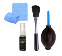 Générique Kit de Nettoyage Ordinateur et Spray 20ml Souffleur d'air 4 Pièces Brosse en Plastique, Chiffon pour Écran et Appareils Électroniques Noirs