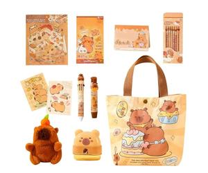 Générique Kit de Papeterie Scolaire - Taille-Crayon avec Gomme autocollante, Outils d'écriture pour, Crayons au Design Capybara, Outil d'organisation d'étude Facile à Transporter, Cadeau éducatif