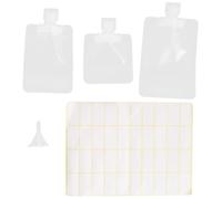 Générique Kit de Paquet de Voyage pour Liquides Rechargeables 30 Ml, 50 Ml, 100 Ml Mat Translucide, 12 Pochettes Cosmétiques Entonnoir et Étiquettes, Trousse Légère Étanche pour Lotion