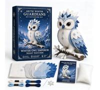 Générique Kit de Patchwork DIY Arctic Winter Guardians, Ensemble de Couture en Peluche Mythique 3D Fait à la Main avec des matériaux prédécoupés, kit de Couture d'animaux en Feutre for débutants(Owl)