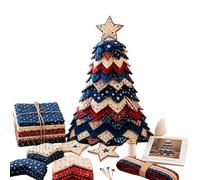 Générique Kit De Patchwork « Sapin De NoëL », Tissus Rouge, Blanc Et Bleu