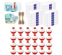 Générique Kit de pêche | Boîte de pêchi | PVC Fishiing Candy Little Tackle Boxes avec Bobber et Thank You Card | Accessoires de thème de Poisson pour Mari Fils Filles Femme Femme Adolescents