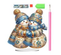 Générique Kit De Peinture À Strass, 2D Centre de Table Acrylique, avec Support Décor de Table Bonhomme de Neige, pour Bureau Étagère Ferme Lieu de Travail Chambre Dortoir Fête Vacances Hiver Festival