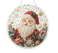 Générique Kit de Peinture Diamant « Christmas Pearl » pour capteur de Soleil - Kits d'art en Perles à réaliser soi-même pour Adultes, Panneau Rond en Acrylique avec Bordure en Dentelle (I#)