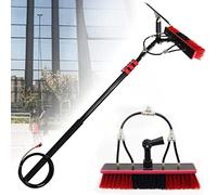 Générique Kit de Perche d'alimentation en Eau - Outil de Nettoyage de vitres réglable de 3,6 à 10,8 m avec Brosse et raclette pour vitres et Panneaux solaires - Perche d'extension légère de 18 pi/5,4