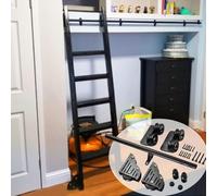 Générique Kit de Porte coulissante de Grange de 1 à 6 m (3,3 à 20 pi) avec Rail d'extension pour échelle Mobile et roulettes de Sol (échelle Non Incluse) (Taille : kit de Rail de 600 cm / 20